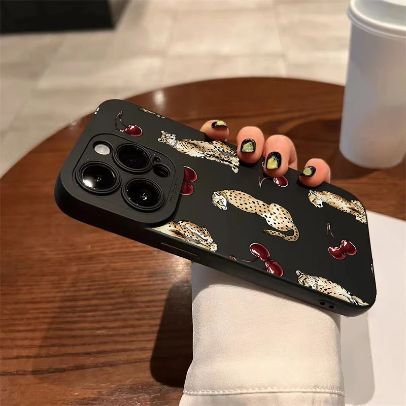 Chic Leopard Cherry Design Phone Case