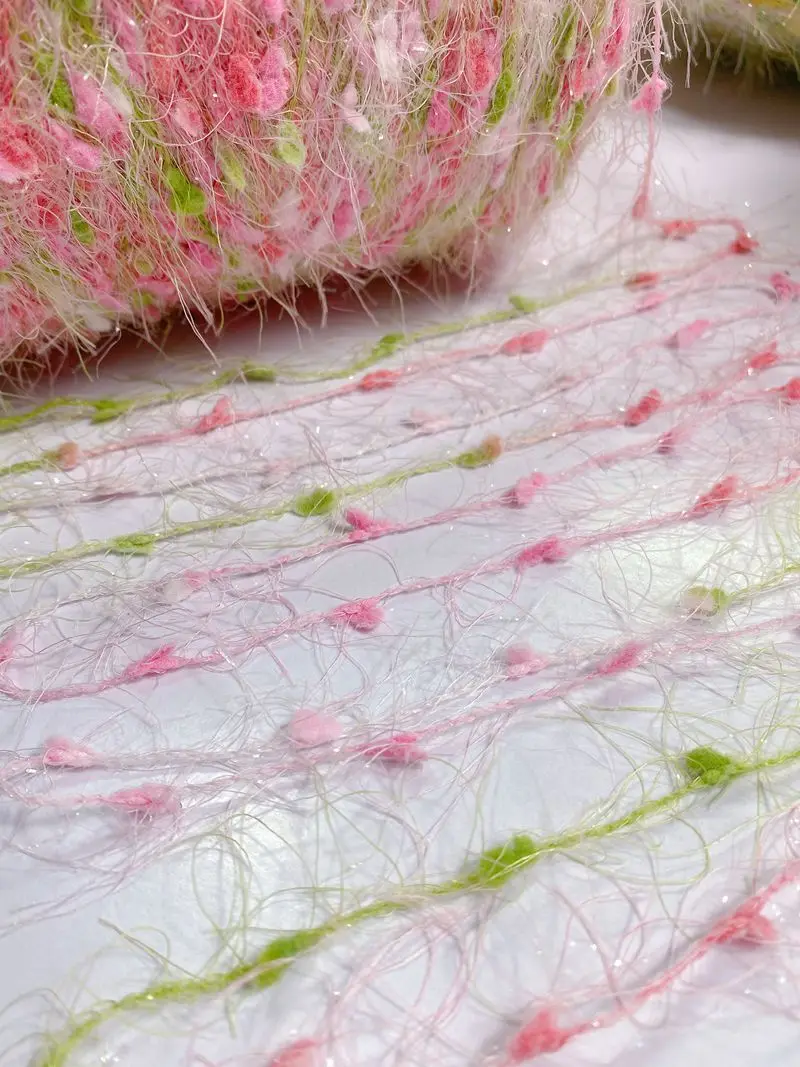 Description Picture 5 of item250g Mixed Color Yarn Wool thread Feather Bean Wiring Shiny Decorative Wool Scarf Shawl Coat Bag Wool Crochet Knitting Wool Yarn