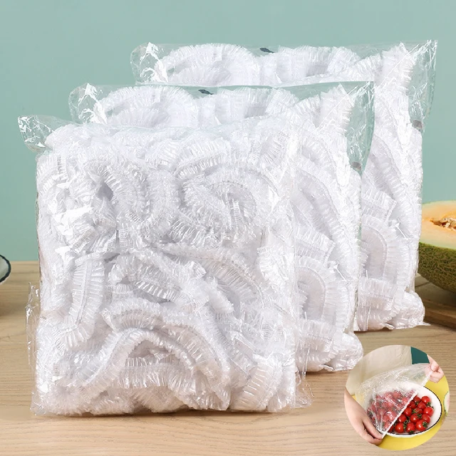 Eldobható Élelmiszer -Tároló Borító Rugalmas Friss Ételfedelek Nyújtó Burkoló Tál Étel Borítás Műanyag Zacskók Zuhanysapka