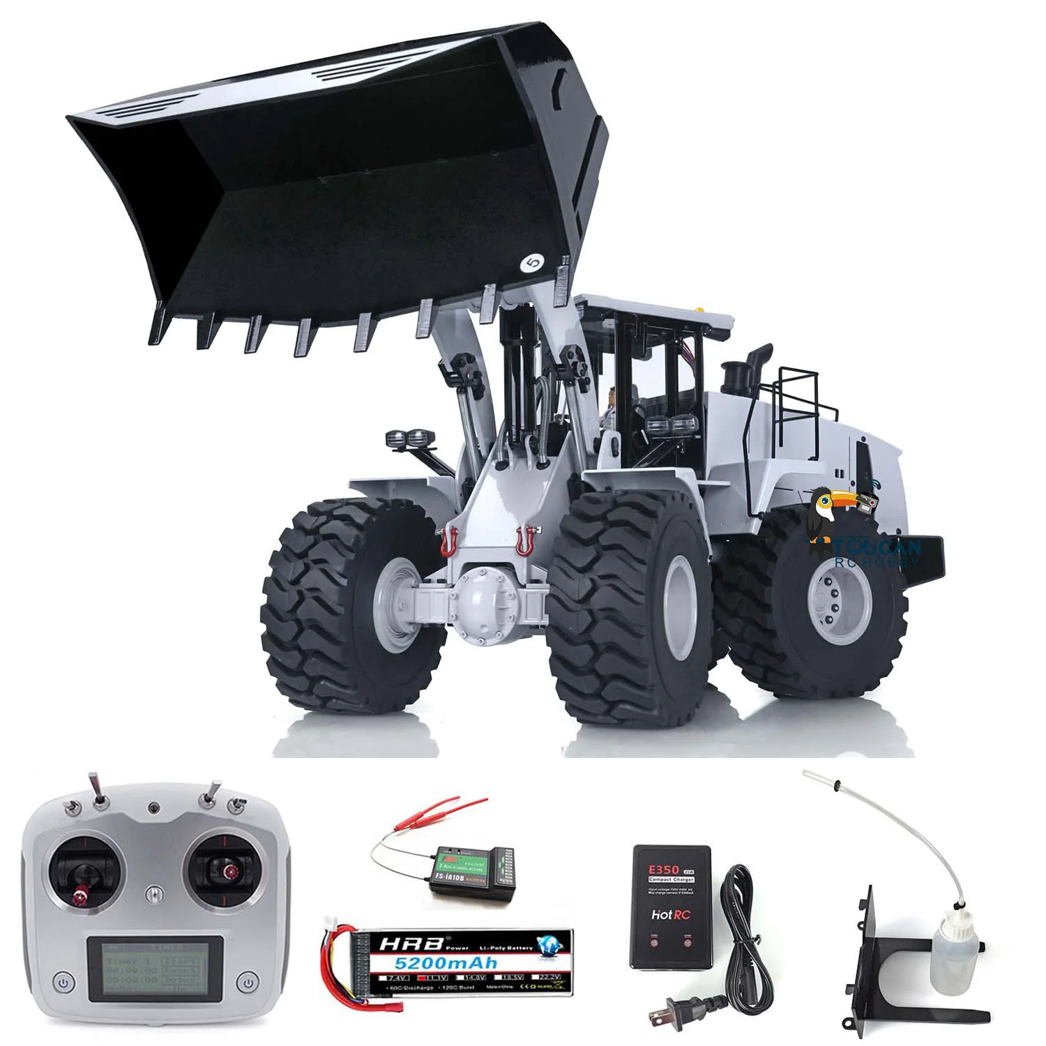 In Stock Metal 1/14 Hydraulic RC Loader WA470 DIY Car Toy ESC Motor Servo Lights Refitted 980l Model  TH18404 2