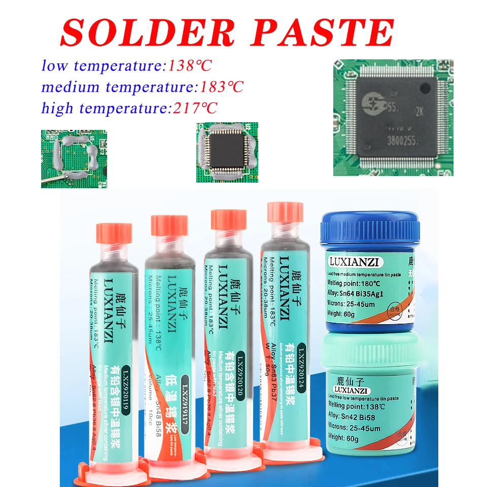 

NO lead medium and low temperature tin paste mobile phone repair smt patch solder paste silver solder paste bga tin planting