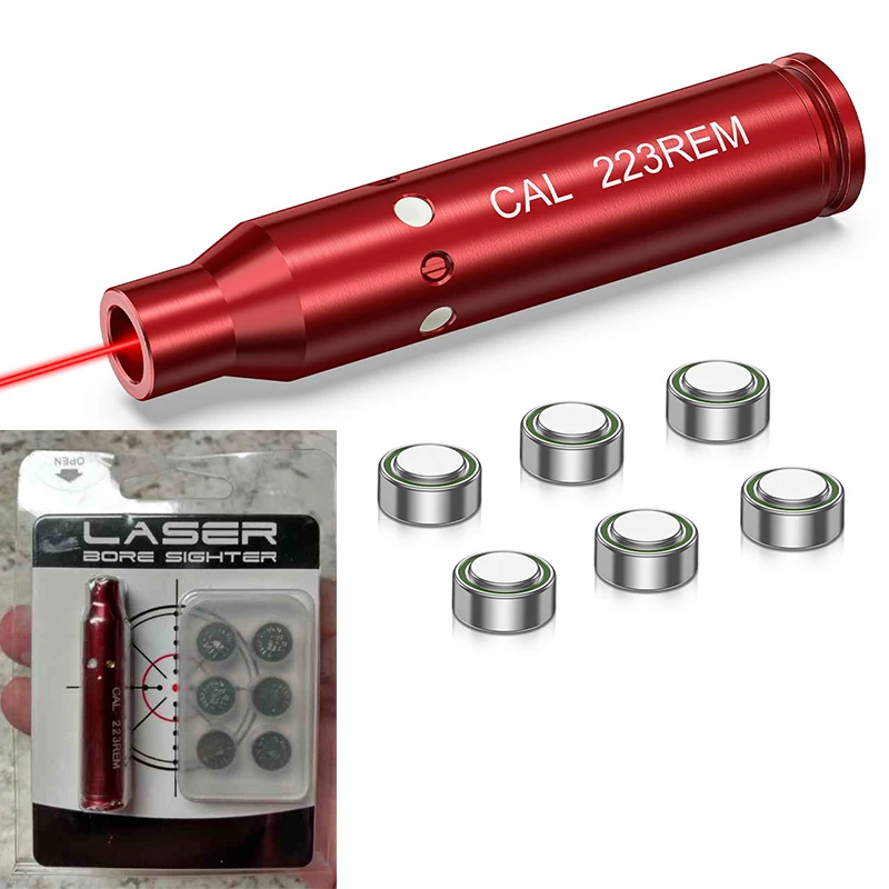 MidTen Bore Sighting Red Laser 223 5.56mm Sighter with Extra Batteries Tactical