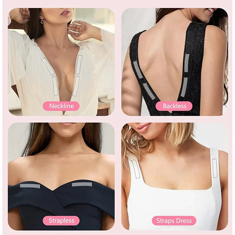 20pcs Double-sided Secret Body Adhesive Tape Waterproof dress Cloth Tape Anti Exposure Breast Bra Strip Safe Clear Lingerie