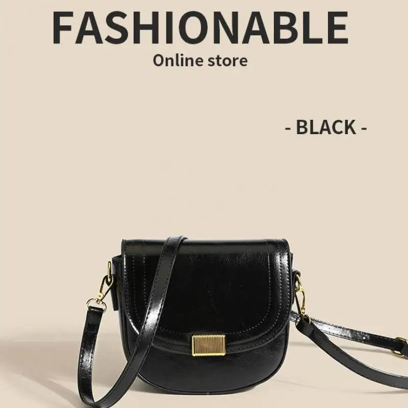 2023 New Fashion Versatile Crossbody Bag Vintage Saddle Bag High Quality One Shoulder British Style Women's Small Square Bag