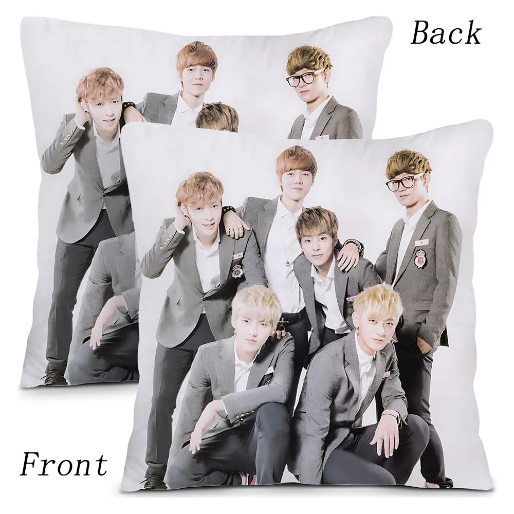 EXOs Pillow Covers Cartoon Sofa Decorative Home Double-sided Printing Short Plush Cute Cushion Cover 4