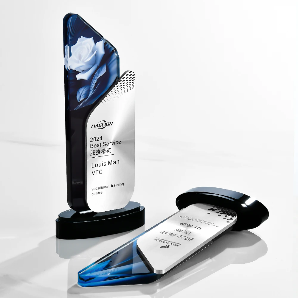 Customized High-end Metal Crystal Trophy, Excellent Staff Company Annual Meeting Awards, Home Decorations Outstanding Medal, 1Pc