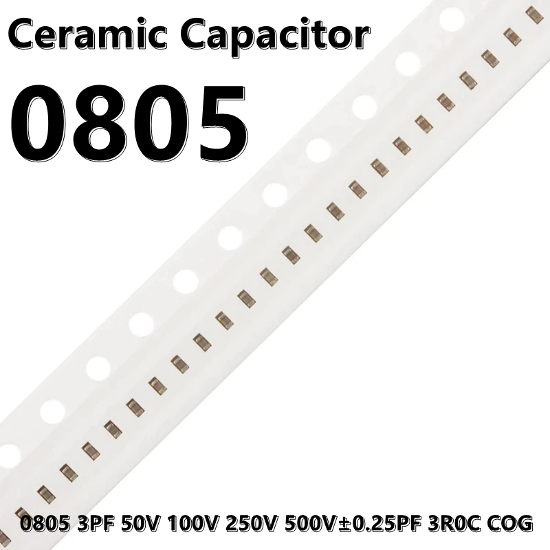 

(50pcs) 0805 3PF 50V 100V 250V 500V±0.25PF 3R0C COG 2012 SMD Ceramic Capacitors