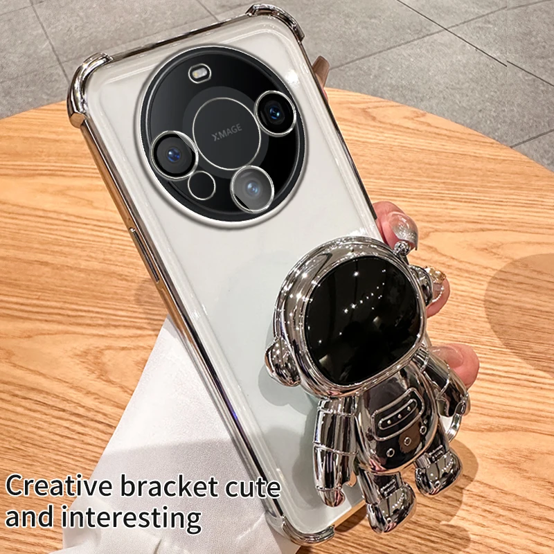 Clear Shockproof Transparent Astronaut Bracket Phone Holder Case