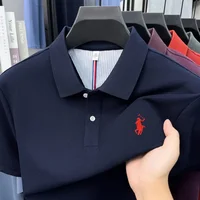 Polo homme 100 % coton pur, marque haut de gamme 2026, manches courtes, mode été, logo brodé, haut de golf, t-shirt décontracté 1