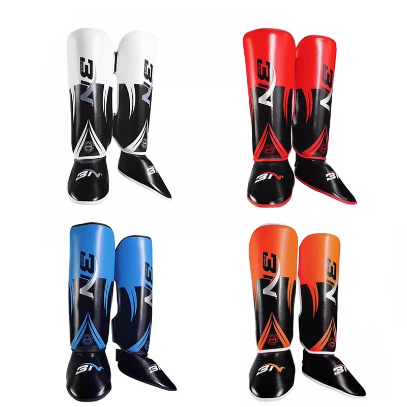 Custom Logo Design Shin Guards for Kick Boxing and Football PU and EVA Material for Children's Sports Protection soccer shin guards,shin guard pads,kickboxing shin guards