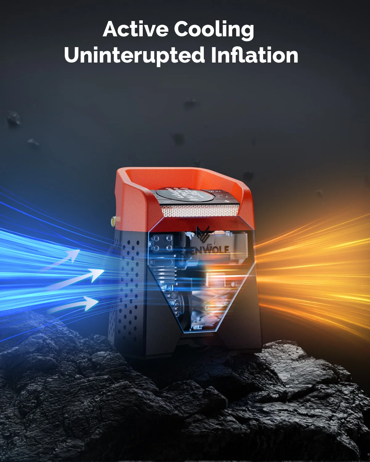 منفاخ الإطارات المحمول ETENWOLF ZEPHYR S5، ضاغط سي...