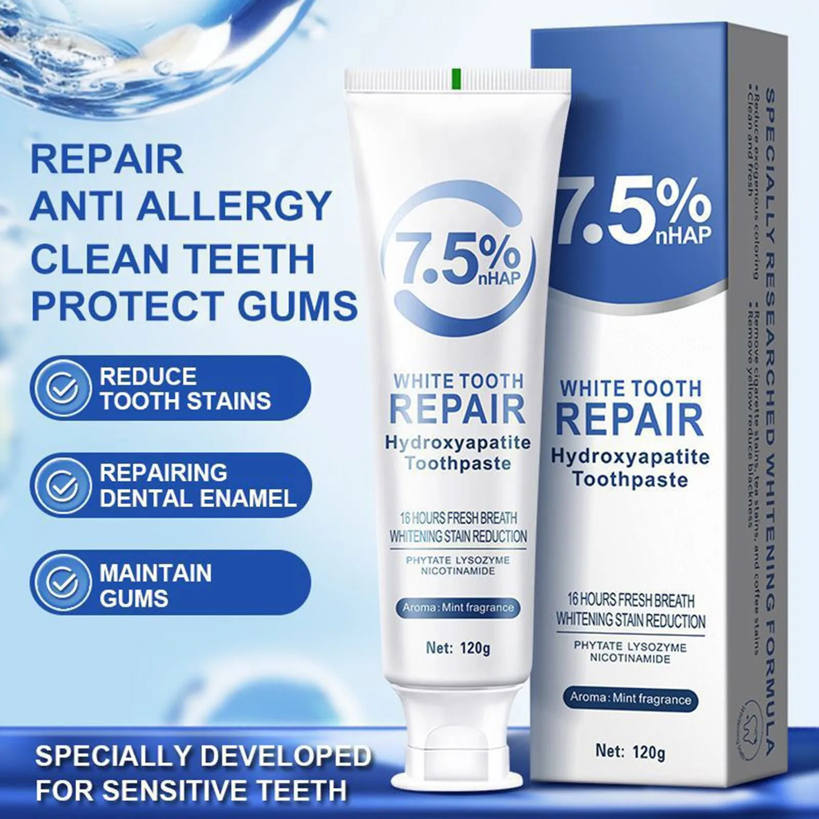 Teeth Whitening Product Hydroxyapatite Whitening And Stain Removal Toothpaste Improves Yellow Teeth And Freshens Breath Birthday Party Favors