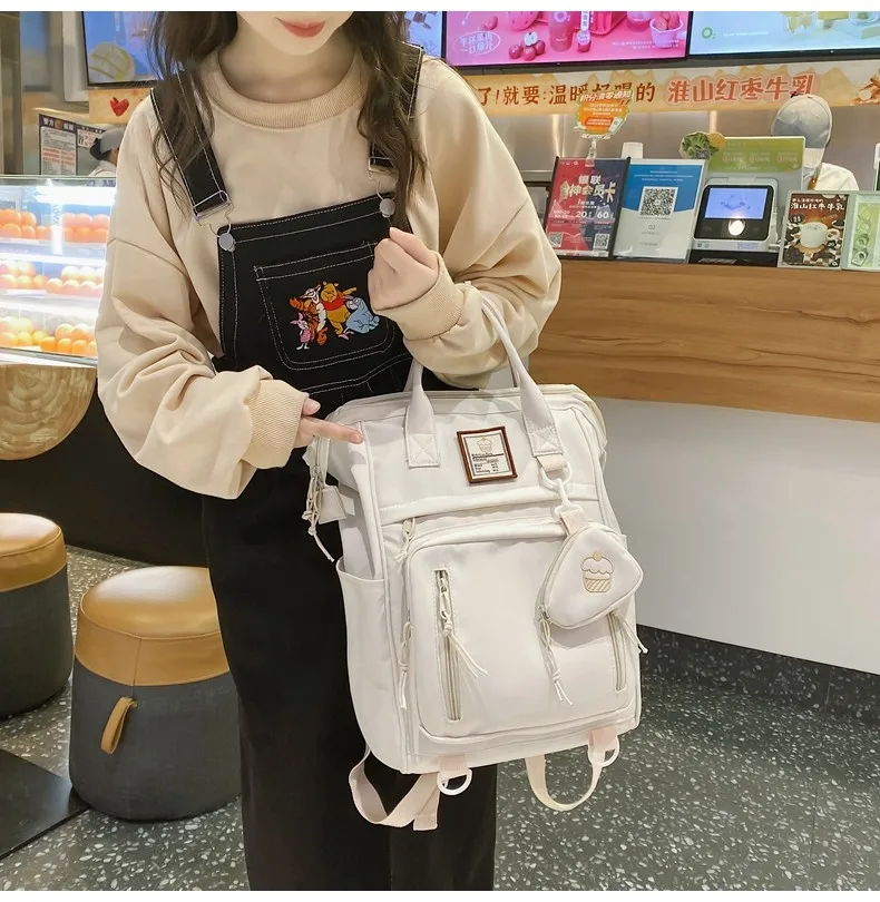 2 In 1 Pcs Sets Fashion Women Backpack Large Capacity School Bag For Girls Trendy Nylon Waterproof Travel Bagpack mochila 2022
