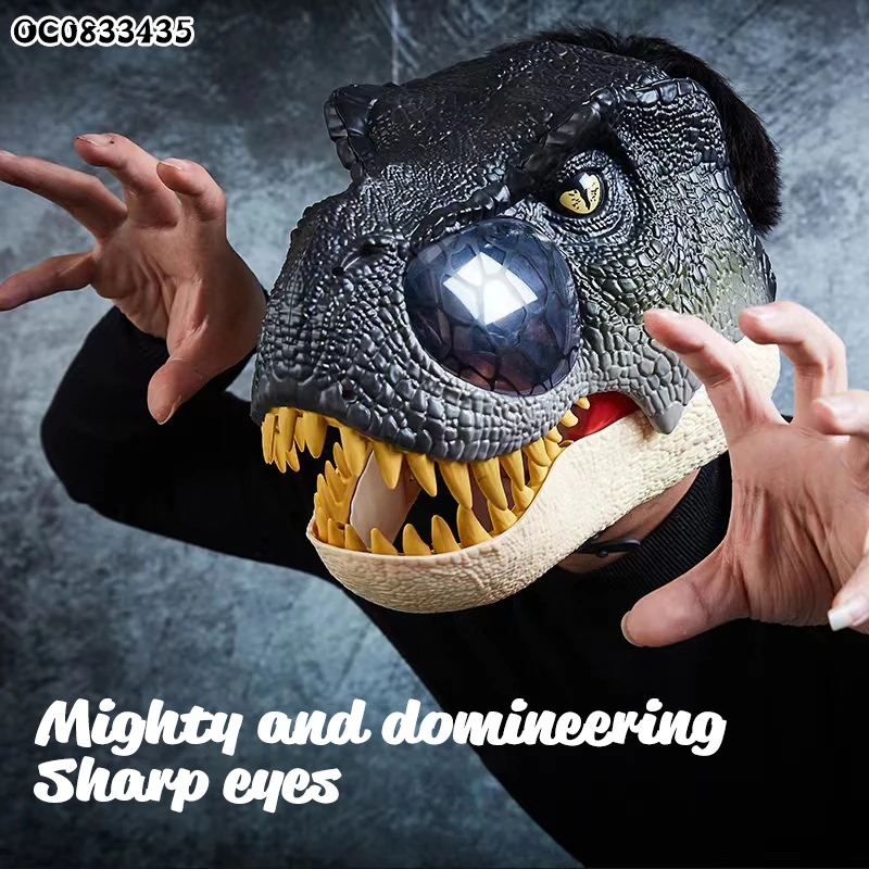 Jurassic Dinosaur Mask Voice Light Sound Effect Party Toy Role Playing Gift for Boys Girls Adults