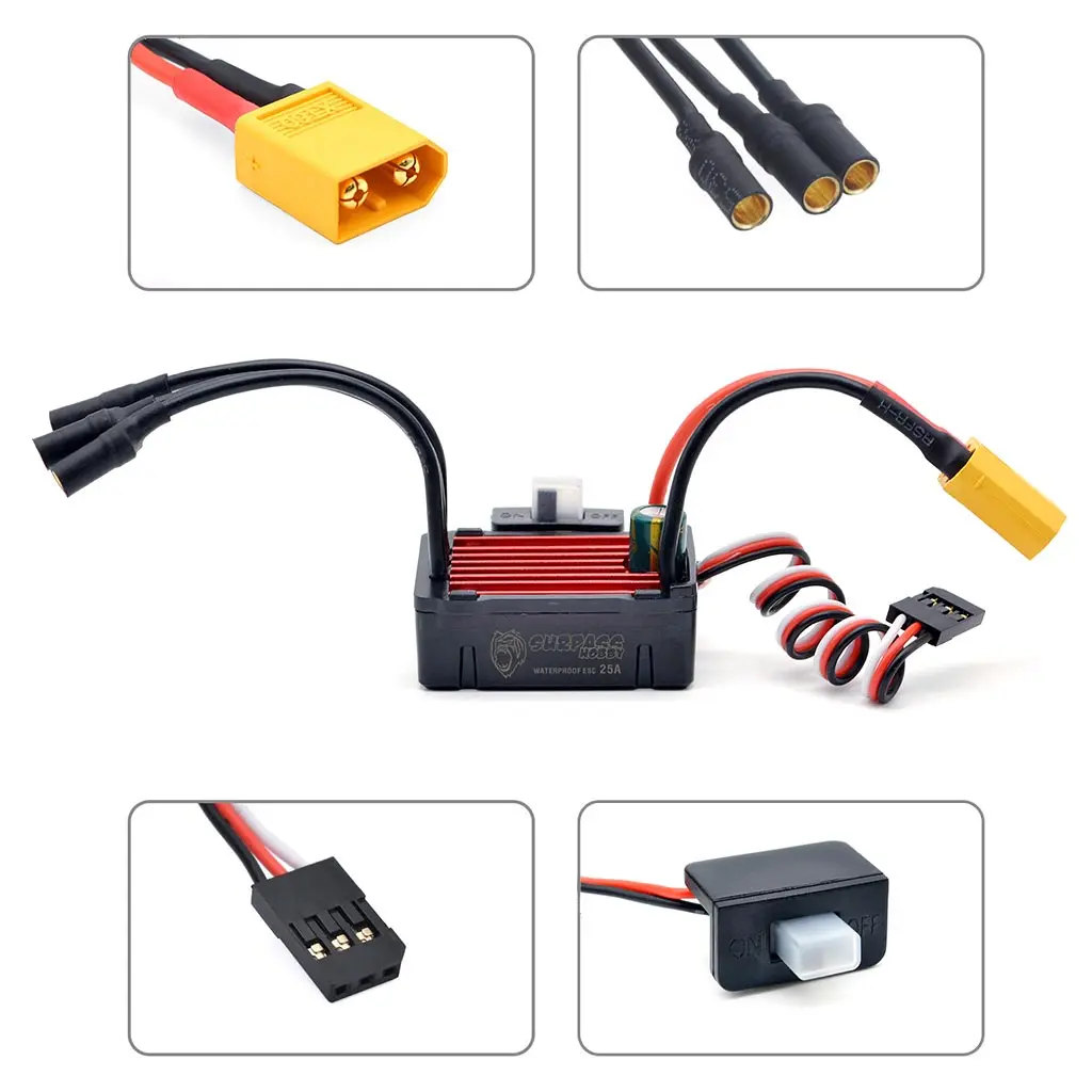 Surpass Hobby 2030 2040 2280KV 7200KV Brushless Motor 25A 35A Waterproof ESC For Wltoys Traxxas 1/18 1/20 RC Car Tru