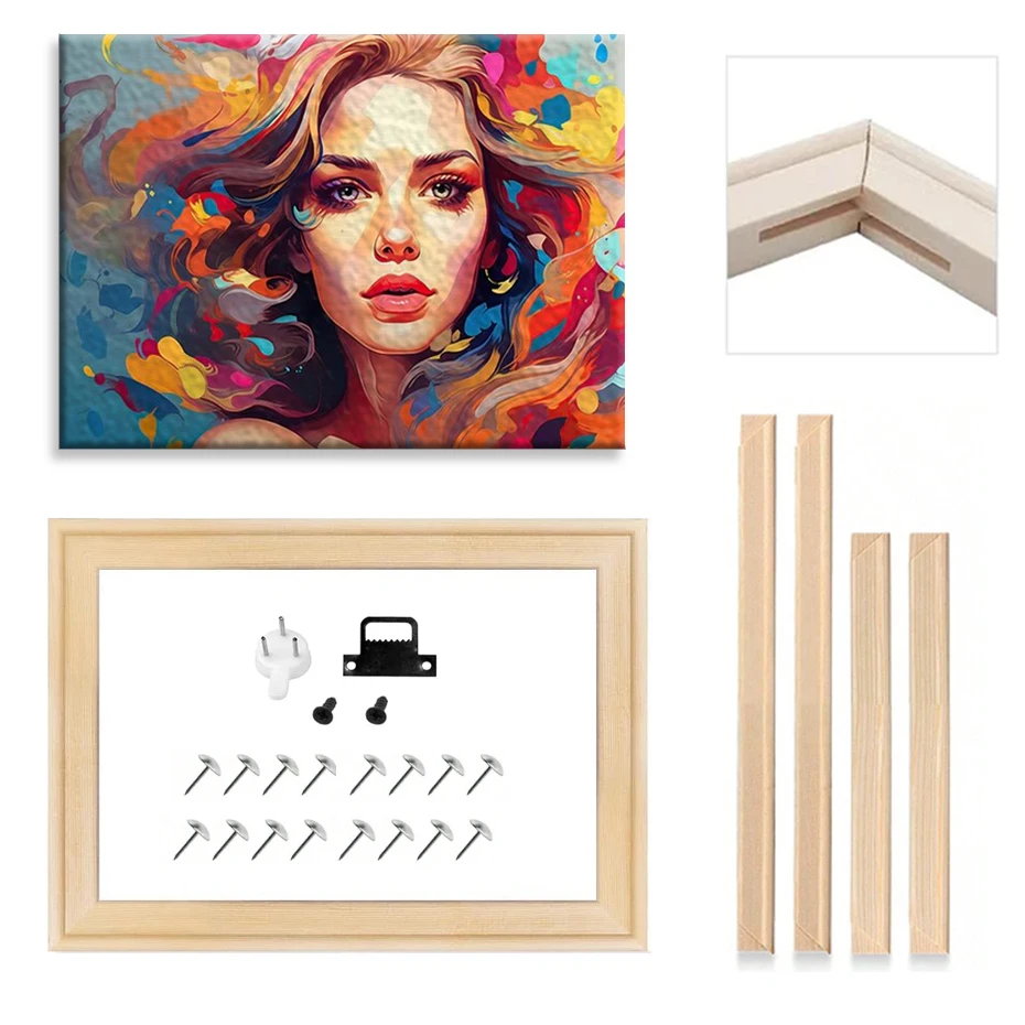 DIY Wood Canvas Stretcher Bars Removable Canvas Frames Kit Easy to Assemble for Oil Painting Diamond Painting wood canvas frame,wood frame,art frames,wood picture frame