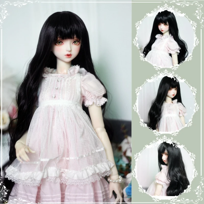 1/3 Doll black long straight hair wig 1/4 BJD doll wigs Hair Accessories Dress Up Female Toy for Girls