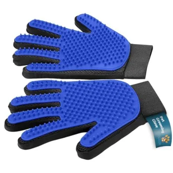 2-in-1 pet grooming gloves for dogs and cats