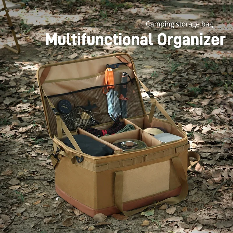 Outdoor 60L Large Capacity Tool Storage Box Waterproof Wear-resistant Detachable Multi-functional Picnic Cookware Storage Bag camping storage bag