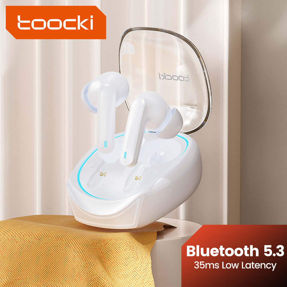 Toocki TWS Wireless Headphones Bluetooth 5.3 LED Dislpaly 35ms Gaming Low Latency Earphones Waterproof Headset Transparency Mode