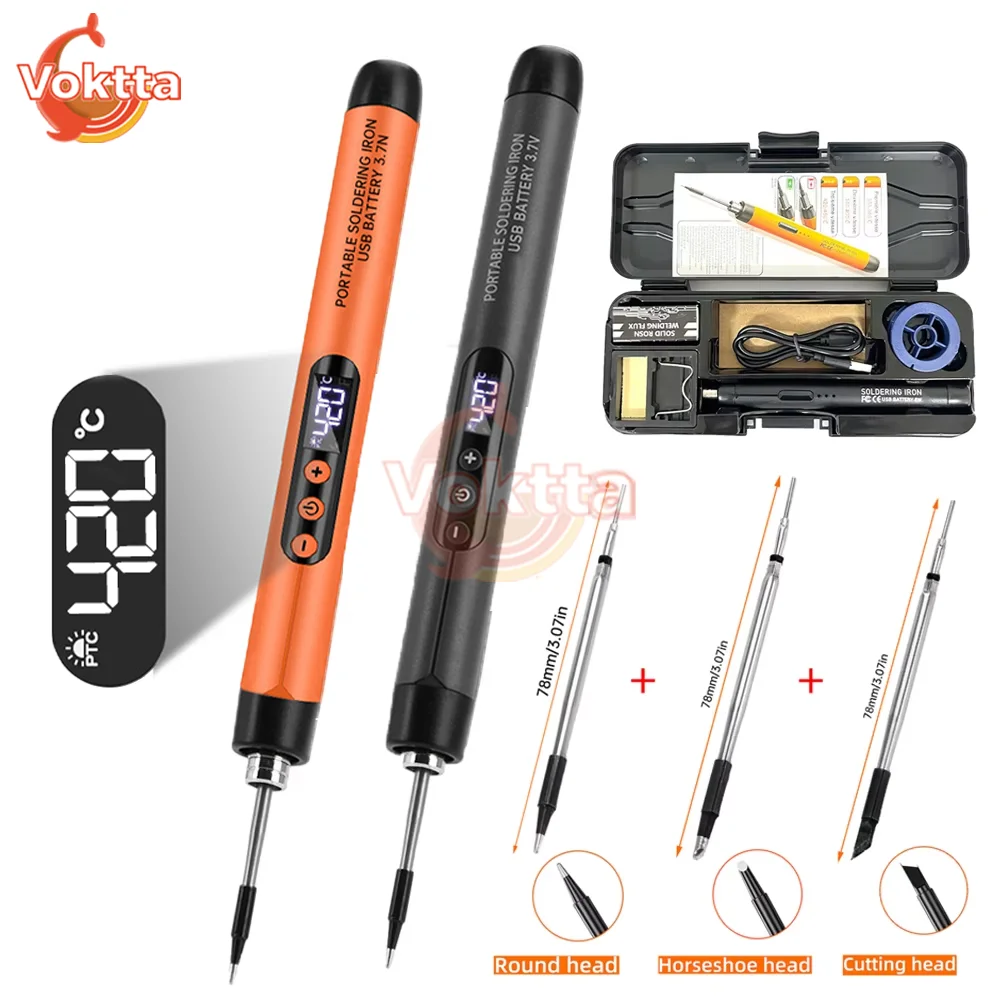 USB Soldering Iron 5V 8W Wireless Electric Soldering Iron Set 300-450℃ Temperature Adjustable Battery Solder Welding Tools Kit soldering iron electric soldering iron soldering iron kit soldering iron set