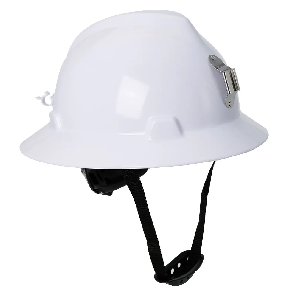 CE Safety Helmet Wide Full Brim Hard Hat With Lamp Holder ABS High Strength Work Cap Construction Railway Metallurgy Mine Rescue