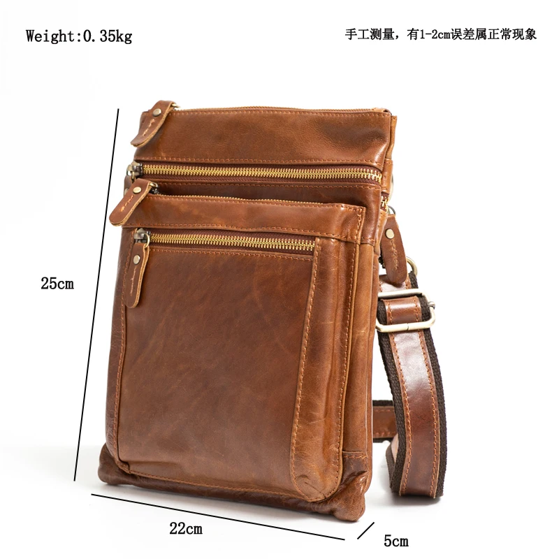 Genuine Leather Men's Crossbody Shoulder Bag - Stylish Messenger Bag