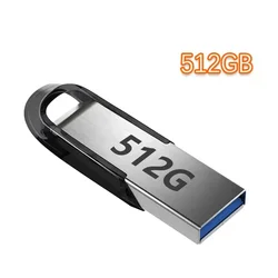 High - Speed Metal USB Flash Drive - 2TB Storage (Black 512GB)