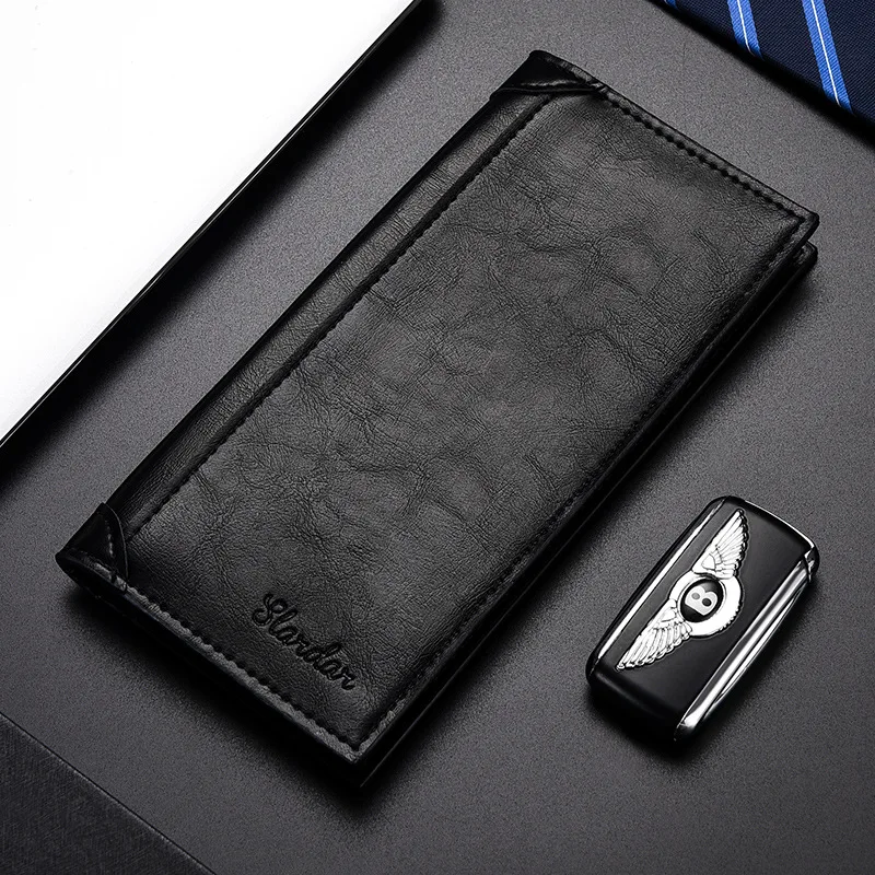 Long men's wallet ultra-thin youth trend multi slot casual wallet card bag student personalized retro wallet