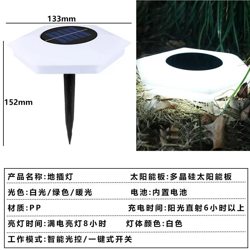 thumbnail image 1 of Lámpara solar para césped, lámpara de jardín impermeable para exteriores, lámpara decorativa para jardín, luz ambiental para paisaje de jardín, iluminación con enchufe de tierra, 1 of 5