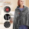 Electric Heated Blanket Electric Heated Blanket USB Powered 3 Levels Adjustable Fast Heating Heated Throw Cover for Home 6