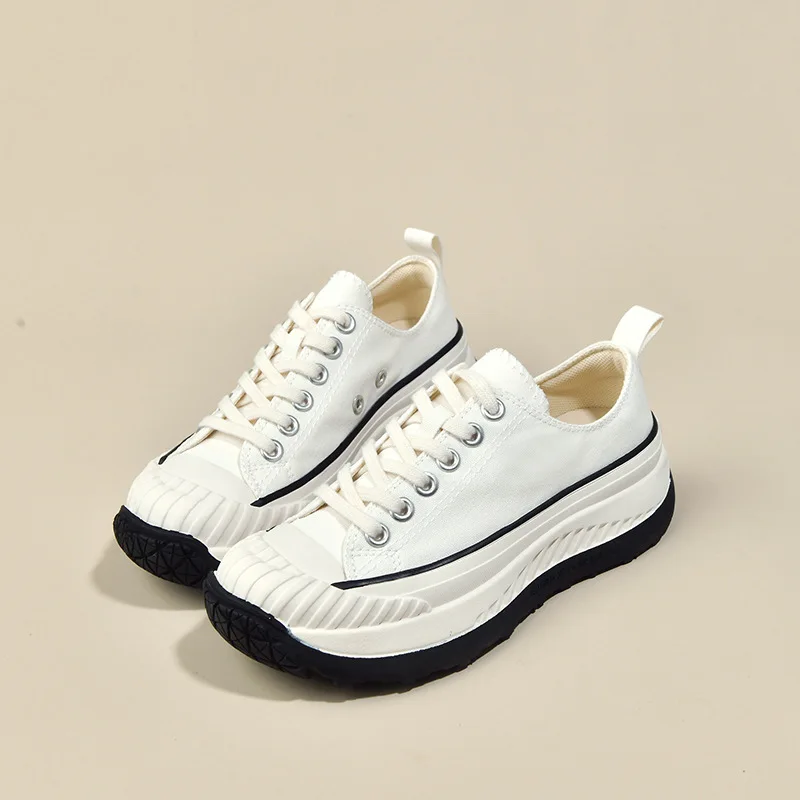

Spring Autumn Designer New Platform Round Head Women's Shoes Fashion Soft Sole Outdoor Sports Sneakers for Women Canvas Shoes