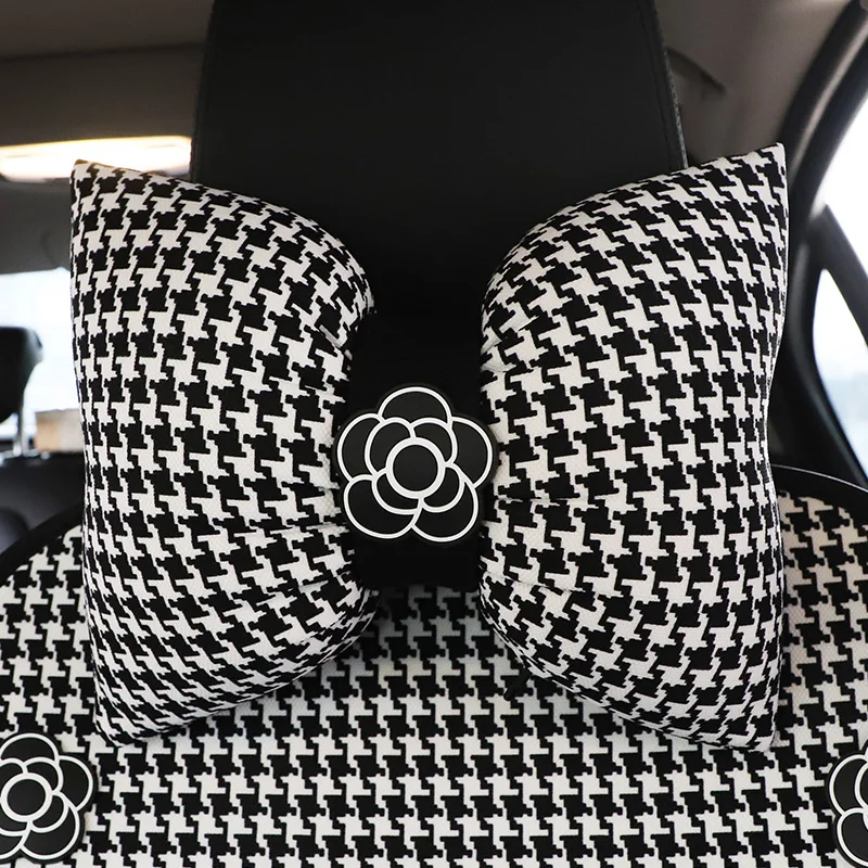Car Headrest Neck Pillow Black Pattern