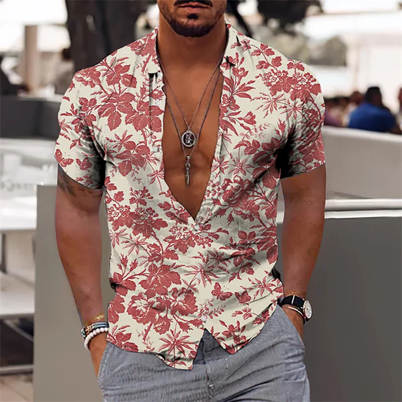 2023 Coconut Tree Shirts For Men 3d Printed Men's Hawaiian Shirt Beach 3xl Short Sleeve Man Blouse Shirts Fashion Tops Shirt 2