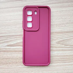 Retro Skin Feel Frosted Silicone Armor Matte Durable Frame Flexible Phone Case for Infinix Hot 60i (Red)