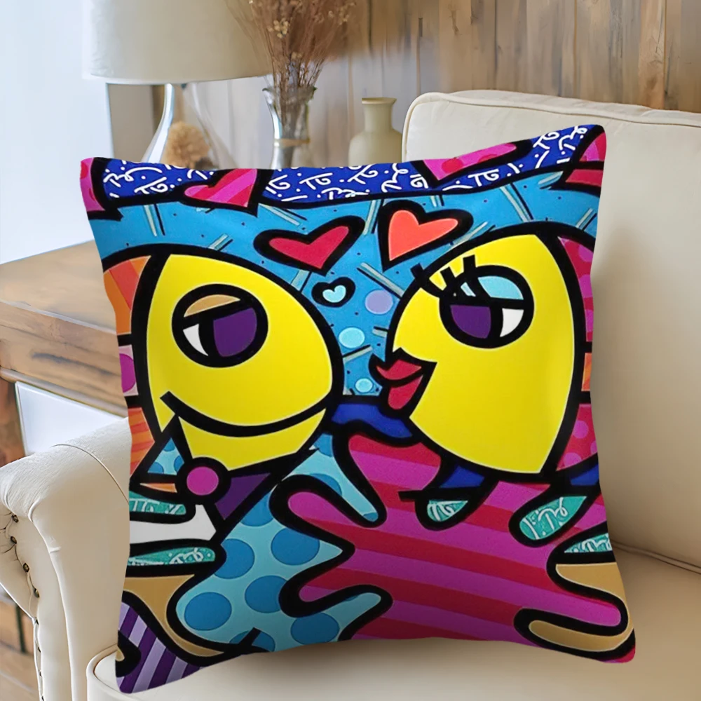 Fodera Per Cuscino Britto, Federa Per Cuscino Stampata Su Entrambi I Lati Creativa Federa In Poliestere Personalizzata Decorazioni Per La Casa