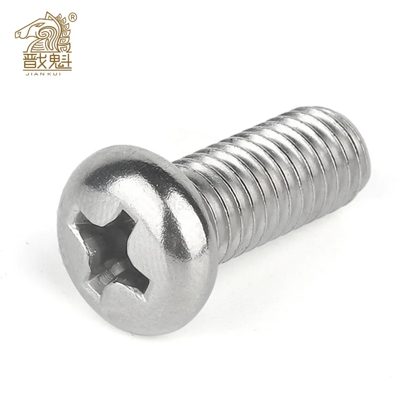 100Pcs 50pcs M1 M1.2 M1.4 M1.6 M2 M2.5 M3 M4 DIN7985 GB818 304 Stainless Steel Cross Recessed Pan Head Screws Phillips Screws