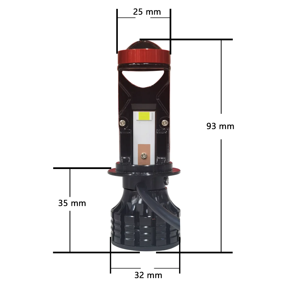 Canbus LED 미니 프로젝터 램프, 오토바이 헤드라이트, 자동차 전구 변환 키트, 하이/로 빔, 100W, 30000LM, H4, 9003, H7, 3D 렌즈