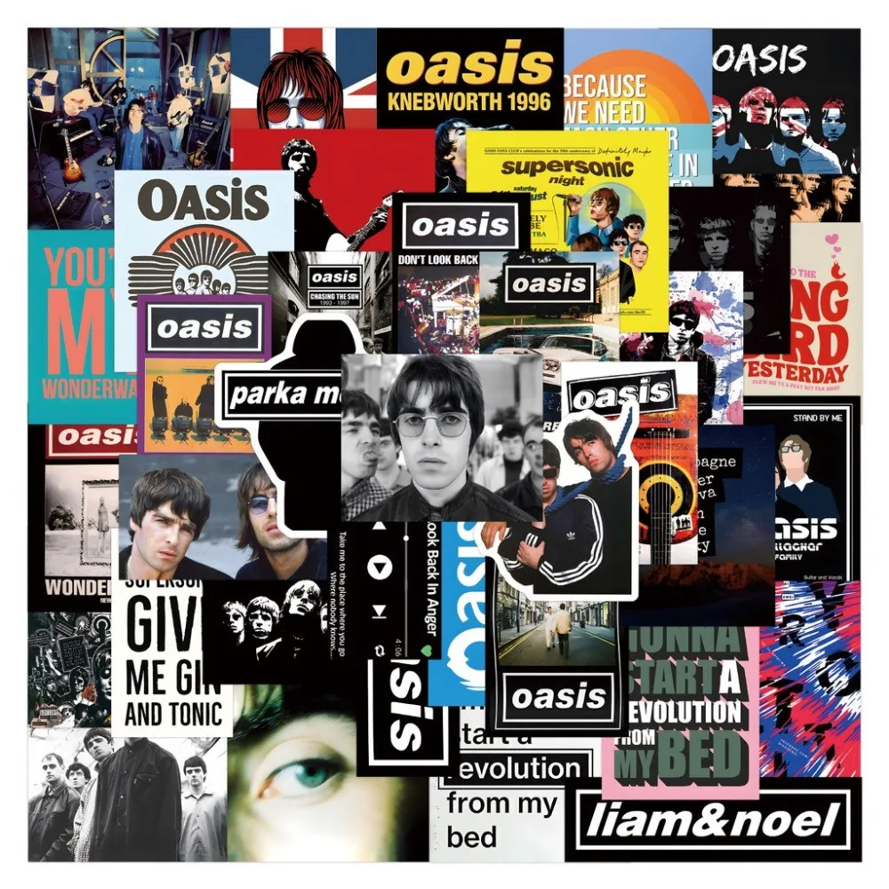 Oasis Rock Band Poster Stickers Set - Decorative Stickers for Luggage, Water Bottles, Laptops & More