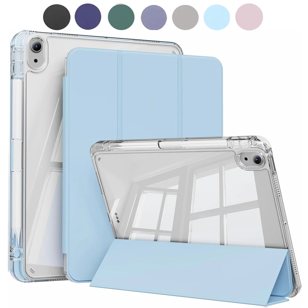 Sleek Crystal Clear Tablet Case with Pen Holder