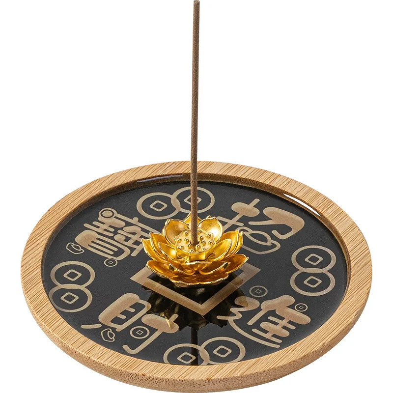 Lotus Incense Stick Holder, Ceramic Aromatic Burner Diffuser for Home Office Meditation Yoga, Chinese Style Decor Gift