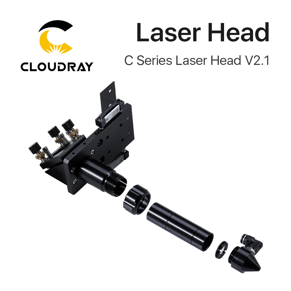 Cloudray C Series CO2 Laser Head Dia.18 FL38.1& Dia.20 FL50.8 / 63.5/101.6mm Mount for Laser Engraving Cutting Machine(Black)