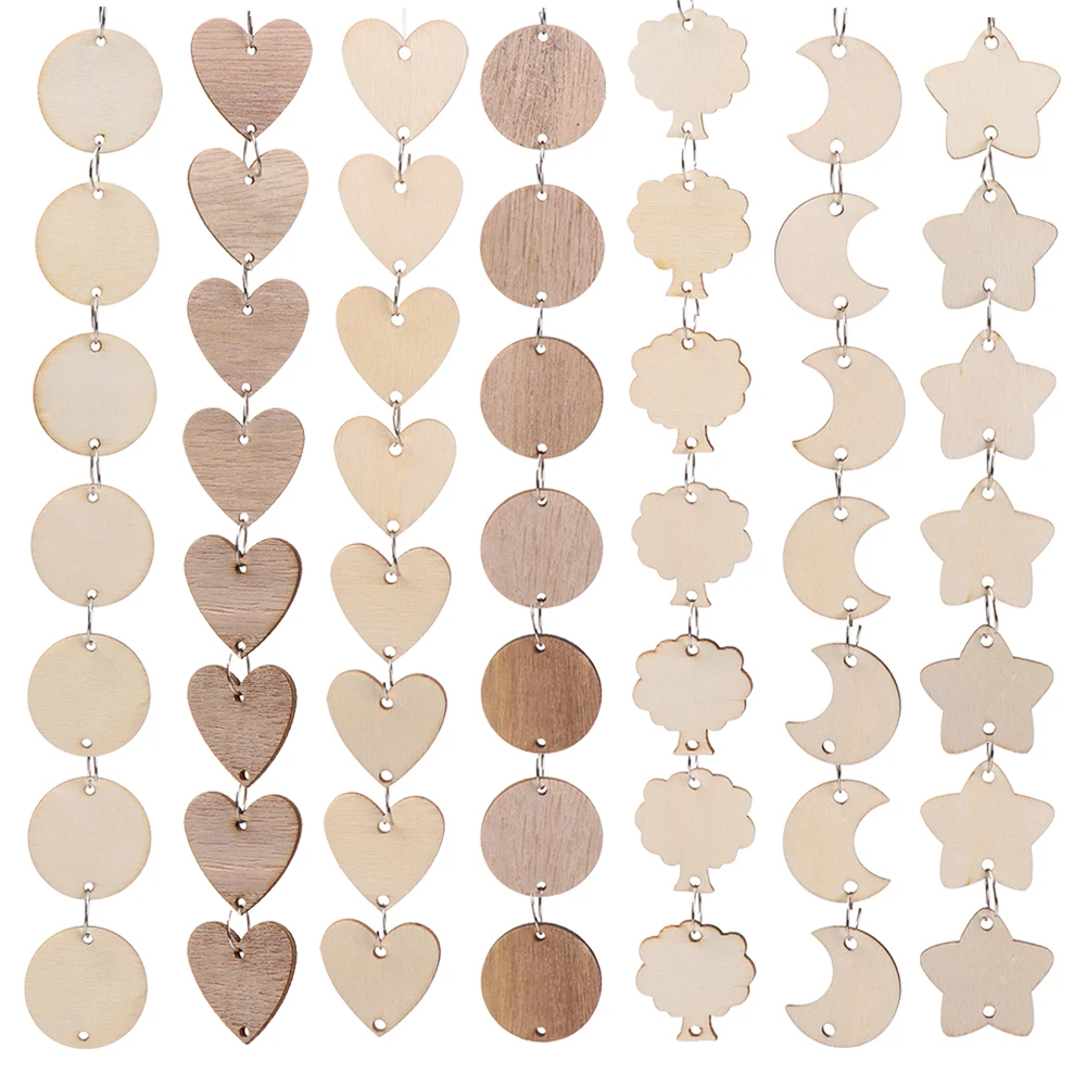 Description Picture 5 of item50pcs Wooden Circle Discs Tags with Holes Ring Clips for Birthday Reminder Calendar Chore Board Plaque DIY Decoration Art Crafts