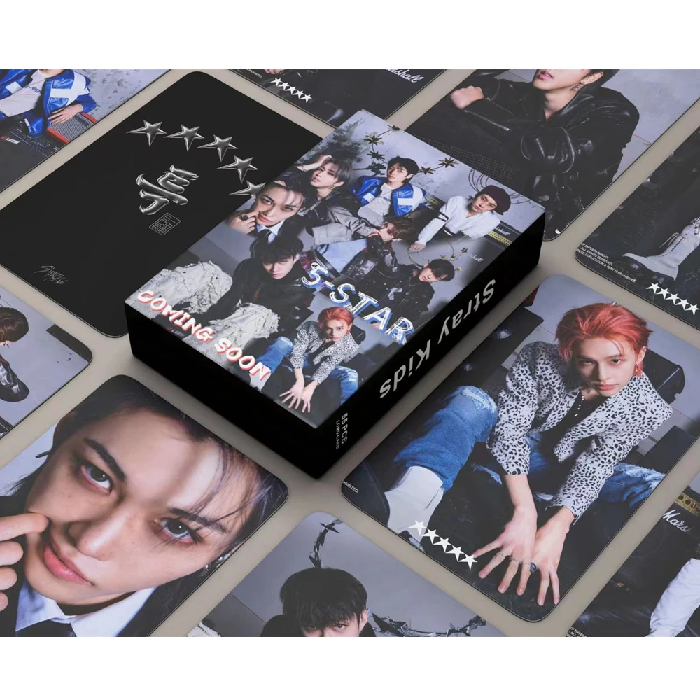 

55Pcs/Set Kpop Stray Kids Lomo Cards Set Photocards New Album 5 Stars Postcards Photo Cards Korea Boys Poster Picture Fans Gifts