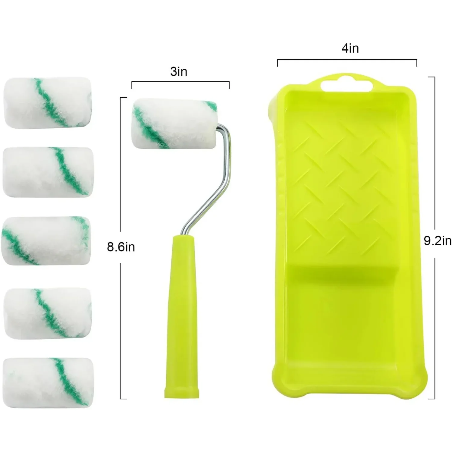 Paint Rollers Set 2 inch with 6 Covers Small Rollers for Painting Walls