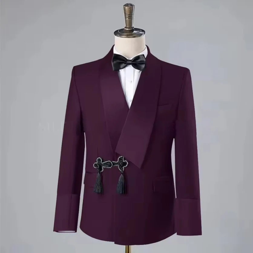 SOLOVEDRESS 2-Piece Slim Fit Satin Suit Black 6