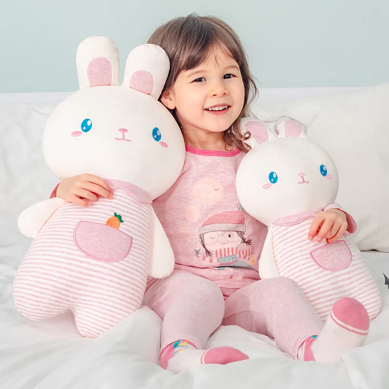 38/58cm Kawaii Stripe Bunny Plush Pillow Stuffed Animals Rabbit Peluches Doll for Children Infant Sleeping Soft Kids Babys Toys