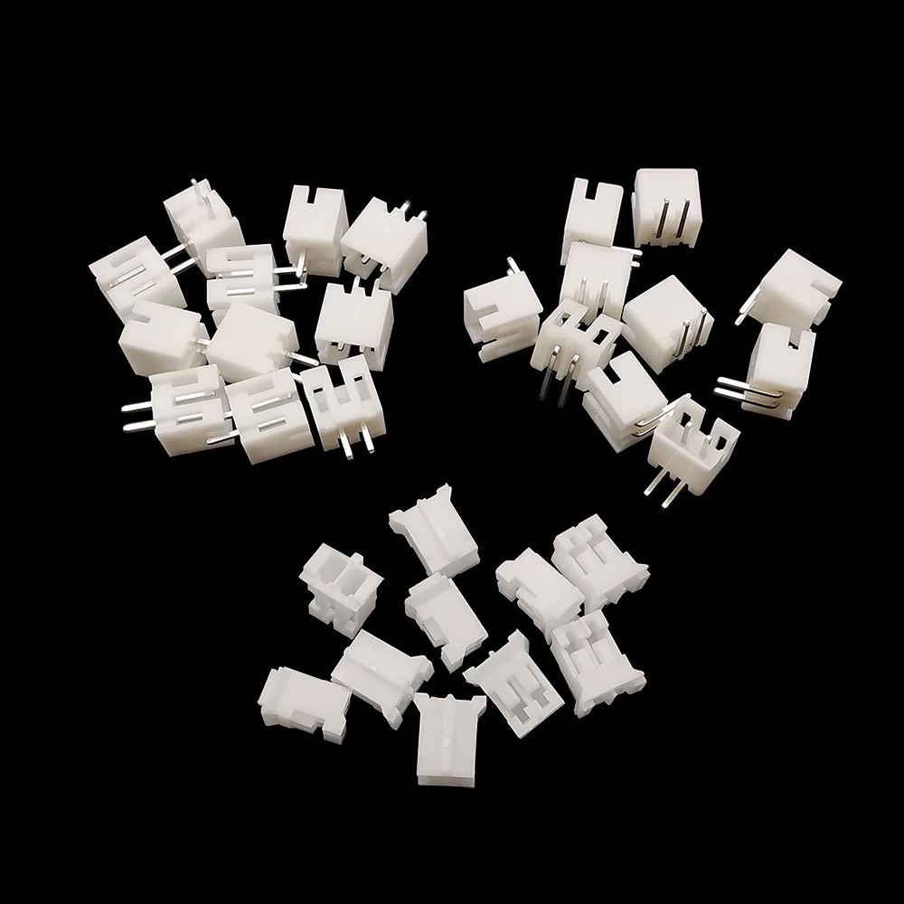 100-Piece JST PH 2.0mm Pitch 2-Pin Connector Set with Male Plugs and Female Housings