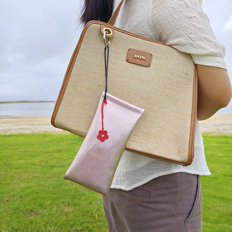 Men Women's Eyeglass Case Soft Leather Glasses Storage Bag Portable Hangable Pocket Cases Slim Travel Pouch For Sunglasses