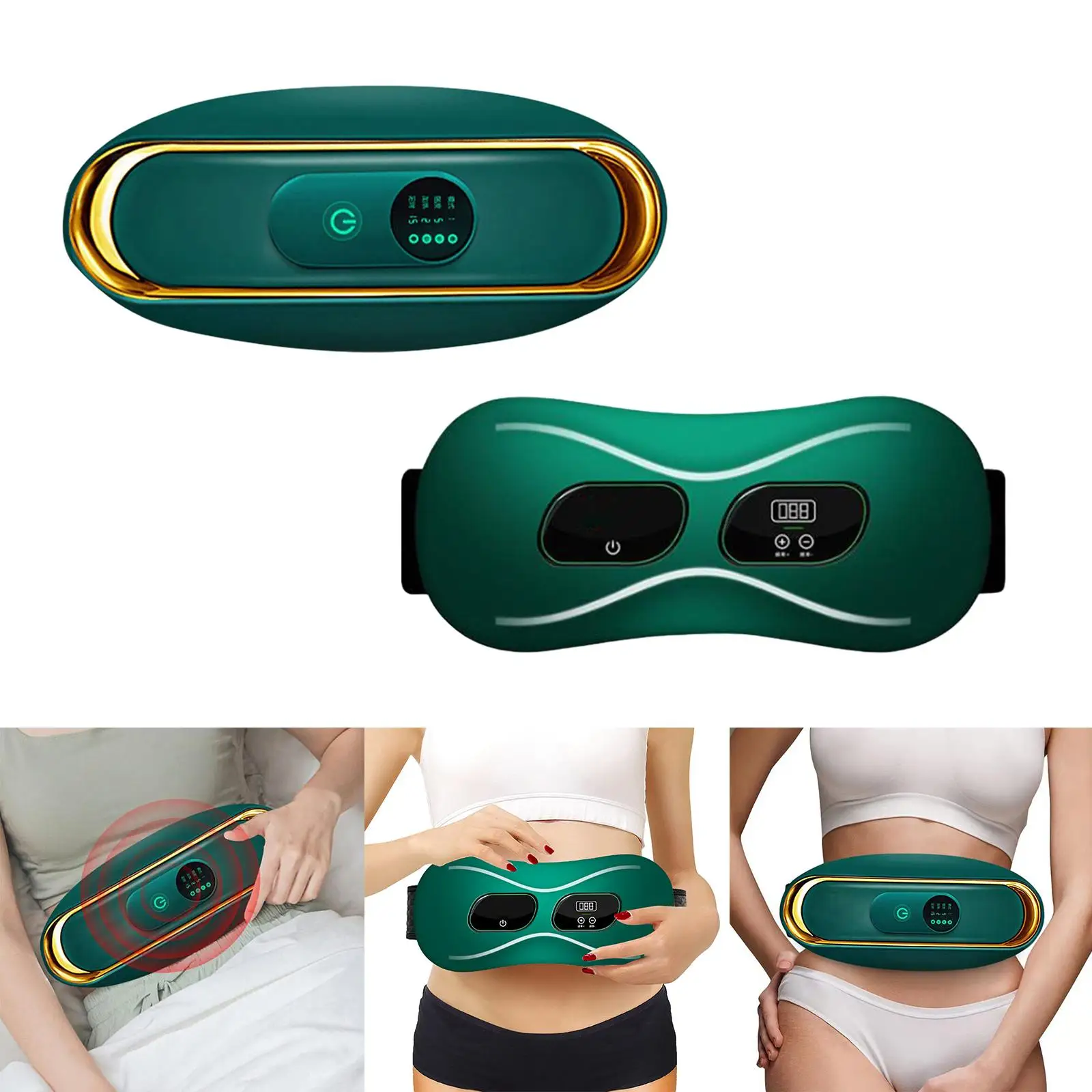 Electric Slimming Belt Fast Fat Burner Vibration Massage Promote Digestion Heating Waist Trainer Stimulator for Fitness Women